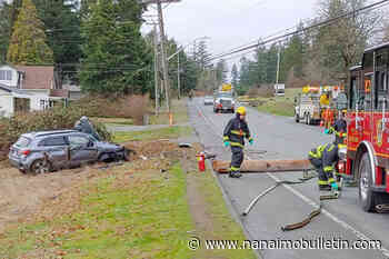East Wellington Road could be closed for hours after driver knocks down hydro pole