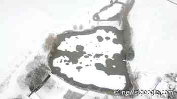 Beschneiter Untermühlensee aus der Vogelperspektive - Waldenburg - http://meine.stimme.de/