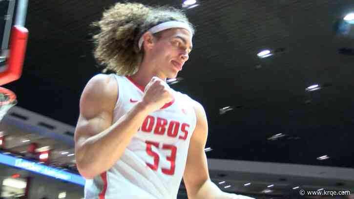 Lobos' forward Josiah Allick is in Van Tate's Sports Office
