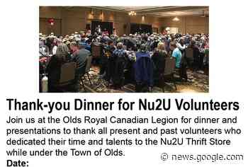 Town Of Olds – Thank-You Dinner For Nu2U Volunteers Coming Up ... - ckfm.ca