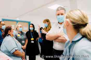 Labour Party leader, Keir Starmer, visits Harlow hospital