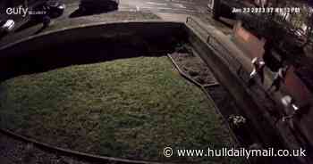 Yobs caught on CCTV hurling stones at Hull couple's home as police step up patrols