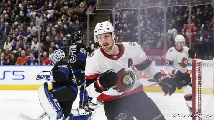 Brady Tkachuk’s two goals power Senators past Maple Leafs