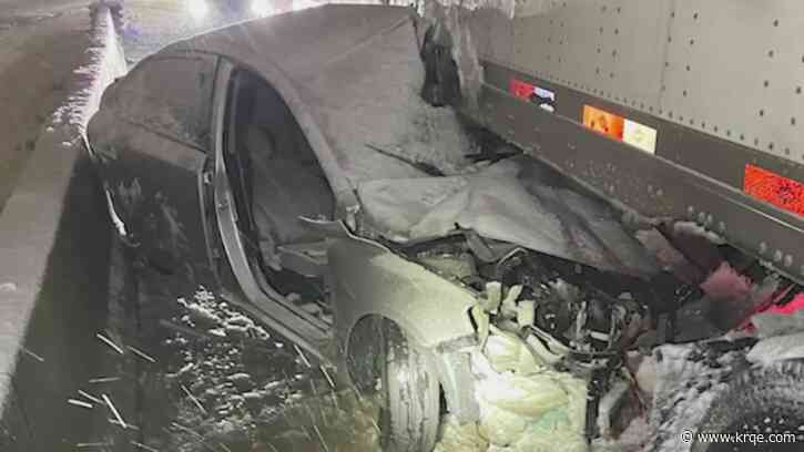 Video shows tractor-trailer dragging Kia down Kansas interstate: 'Just wedged underneath there'