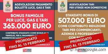 Aversa - Sgravi luce, gas e Tari per famiglie e imprese: proroga di ... - PUPIA