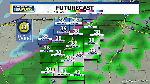 Tracking a Sunday morning wintry mix then cold air