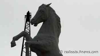 'Bucky the Bronco' removed from Mile High stadium South Stands in Denver