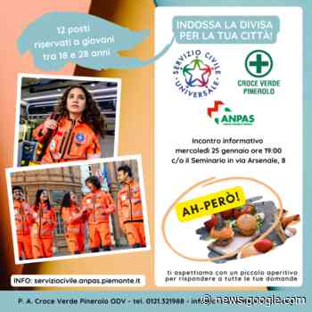 Croce Verde Pinerolo, un aperitivo per illustrare il servizio civile - Il Torinese