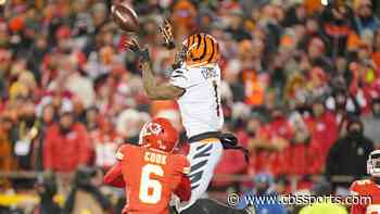 Joe Burrow connects with Ja'Marr Chase on deep fourth-down pass setting up Bengals' tying TD in AFC title game