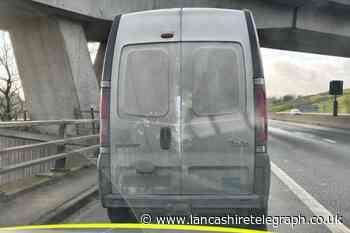 Van driver on M65 pulled over for having dirty number plate