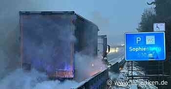 Lkw fängt auf der A9 bei Bayreuth Feuer: THW, Feuerwehr und Polizei im Einsatz