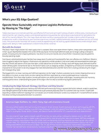 Operate More Sustainably and Improve Logistics Performance by Moving to “The Edge”