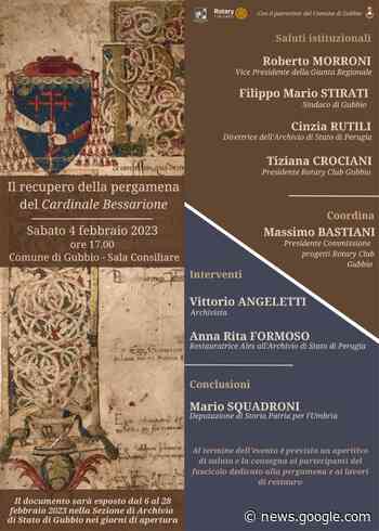 Eventi federiciani, la Pergamena Bessarione restituita alla città - Comune di Gubbio