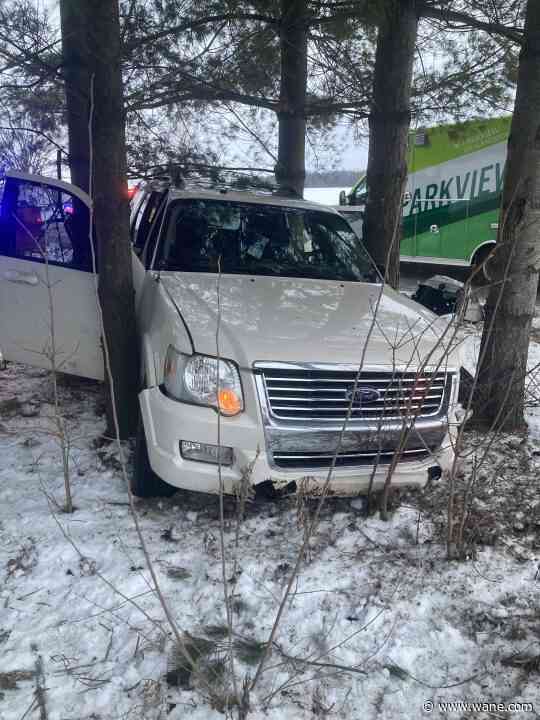 Police: Garrett man hospitalized after crashing into patch of trees