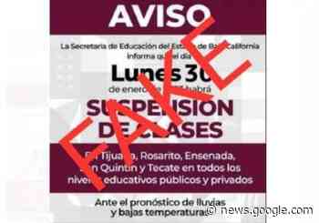 Desmienten aviso de suspensión de clases para mañana - Ensenada.net