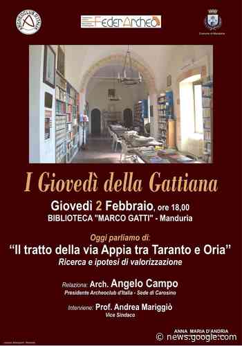 MANDURIA - Giovedì sera la biblioteca 'Marco Gatti' farà da cornice ... - ManduriaOggi