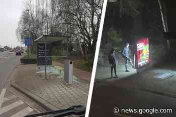 Vandalen vernielen pas hersteld bushokje in Moeskroenstraat in ... - KW.be