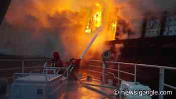 Response Vessel Damaged the Hull of Burning Freighter off Sweden - The Maritime Executive