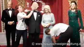 Kuchen auf Königswachsfigur: Klimaaktivisten müssen zahlen