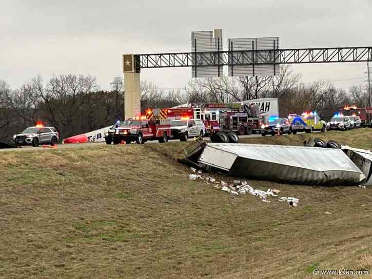 Sheriff deputy taken to hospital after 18-wheeler crash on icy road