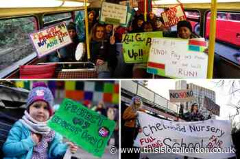 Lewisham Glass Mill: National Education Union teachers strike