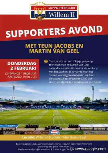 Donderdag 2 februari: Supportersavond met van Geel en Jacobs - Tilbo