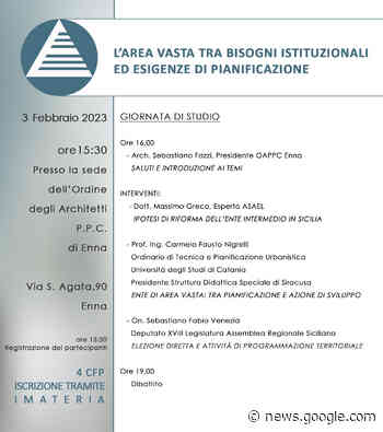 Enna - Gli architetti discutono di Area Vasta, venerdì 3 febbraio - Dedalomultimedia