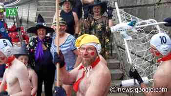 Apoldaer steigen verkleidet ins 3,5 Grad kalte Wasser der Donau - Thüringer Allgemeine