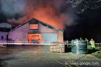 Roof collapses in furious barn fire near Welshpool, Powys - Powys County Times