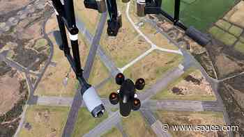 Watch a drone drop a microgravity capsule in 1st-of-its-kind experiment (video)