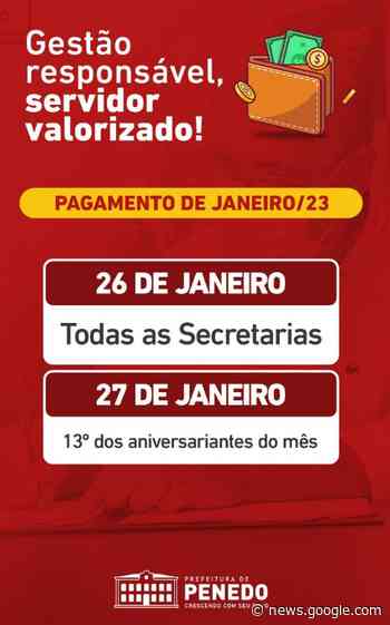 Prefeitura de Penedo paga salário de janeiro nos dias 26 e 27 - Correio dos Municípios