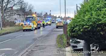 One casualty taken to hospital as car flips over in crash in Cramlington