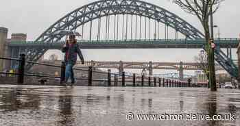 Wet and windy weather set to continue in the North East according to Met Office forecast