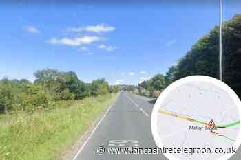 A road closed on the A59 in Balderstone after crash