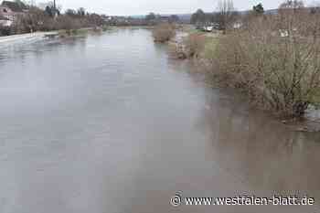 Hochwasserwelle in Höxter: Weser hat Dreieinhalb-Meter-Marke überschritten