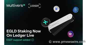 MultiversX annonce que le jalonnement EGLD et les jetons ESDT sont désormais disponibles pour plus de 1,5 million d'utilisateurs de Ledger Live