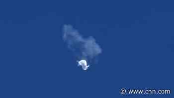 Moment US missile hits Chinese spy balloon captured on video