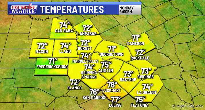 Unseasonably warm today and Tuesday