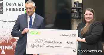 SGI minister announces funding boost of $85K for SADD Saskatchewan