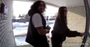 Father watches live on phone app as video shows strangers entering home while child is alone