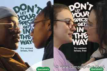 Specsavers pokes fun at kissing for glasses wearers in contact lens push