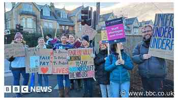 Nurses and paramedics on strike across the west