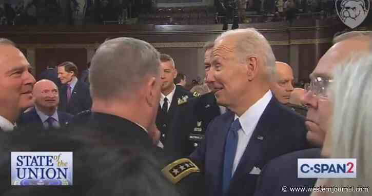 Hot Mic Catches Biden's Mysterious Post-State of the Union Comment to Democratic Senator