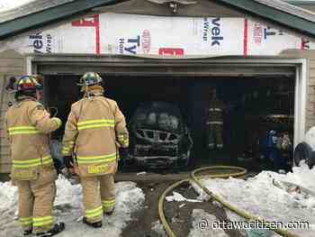 Firefighters keep vehicle fire from spreading into Carp Road garage, home