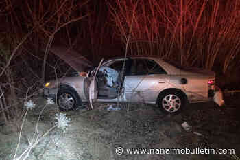 Stolen car crashes and rolls off the Island Highway north of Nanaimo