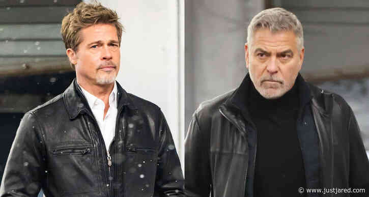 Brad Pitt & George Clooney Film Late-Night Scenes for 'Wolves' Thriller in NYC