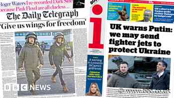 The Papers: 'Give us wings for freedom' and 'UK warns Putin'
