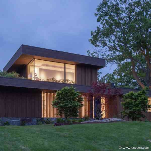 Worrell Yeung balances cascading cantilevers for Connecticut lake house