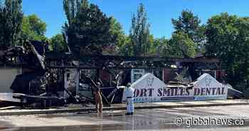 Woman charged with arson in connection with daycare, dental office fires in Fort Saskatchewan