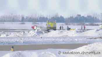 Cessna plane slides off runway while landing at Saskatoon airport